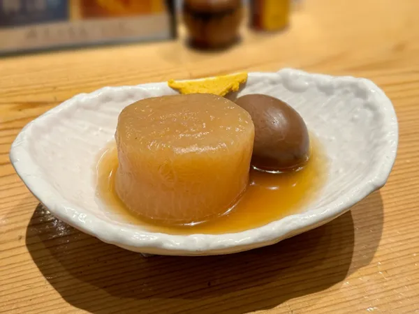 Daikon radish soaked in flavorful broth