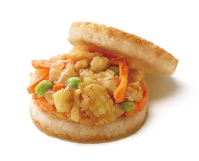 MOS Rice Burger: Seafood Kakiage
