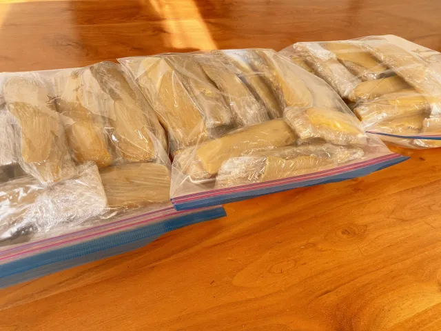 Storing dried sweet potatoes