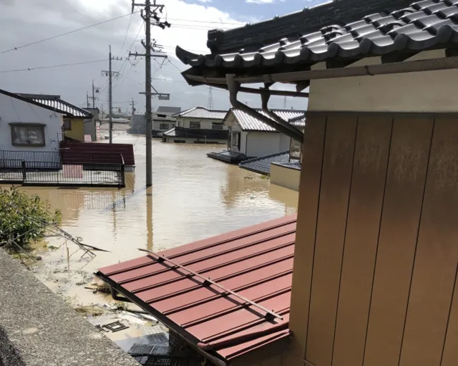 Flooded residential area